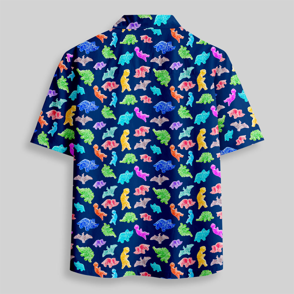 Chemise Hawaïenne à Poche - Dinosaures en Bonbon Acidulé
