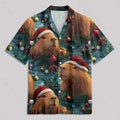 Chemise Hawaïenne à Poche - Capybara de Noël Deux