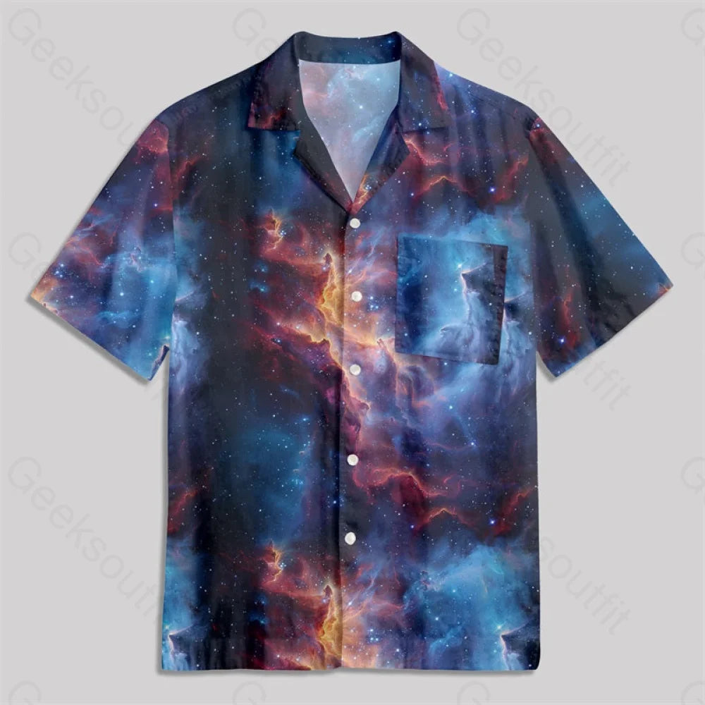 Chemise Hawaïenne à Poche - Nébuleuse Cosmique