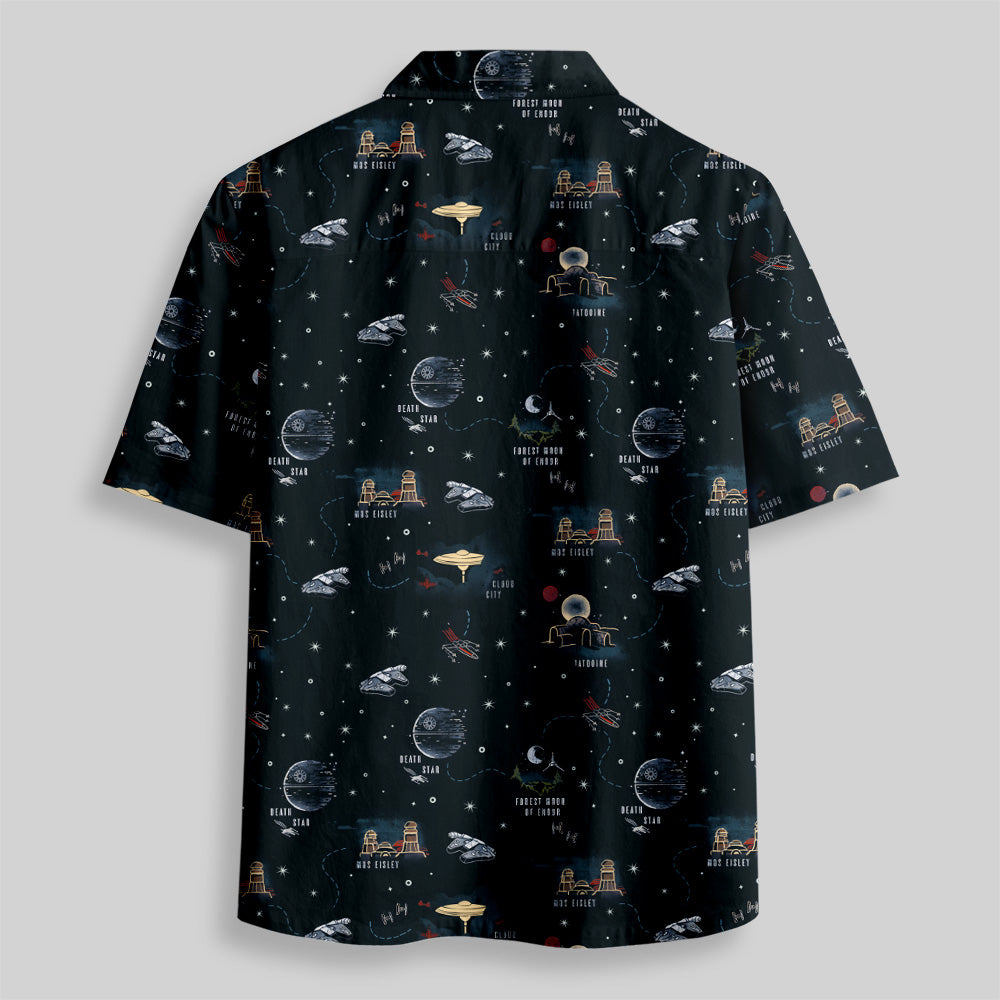 Chemise Hawaïenne à Poche - Carte de la Guerre Spatiale