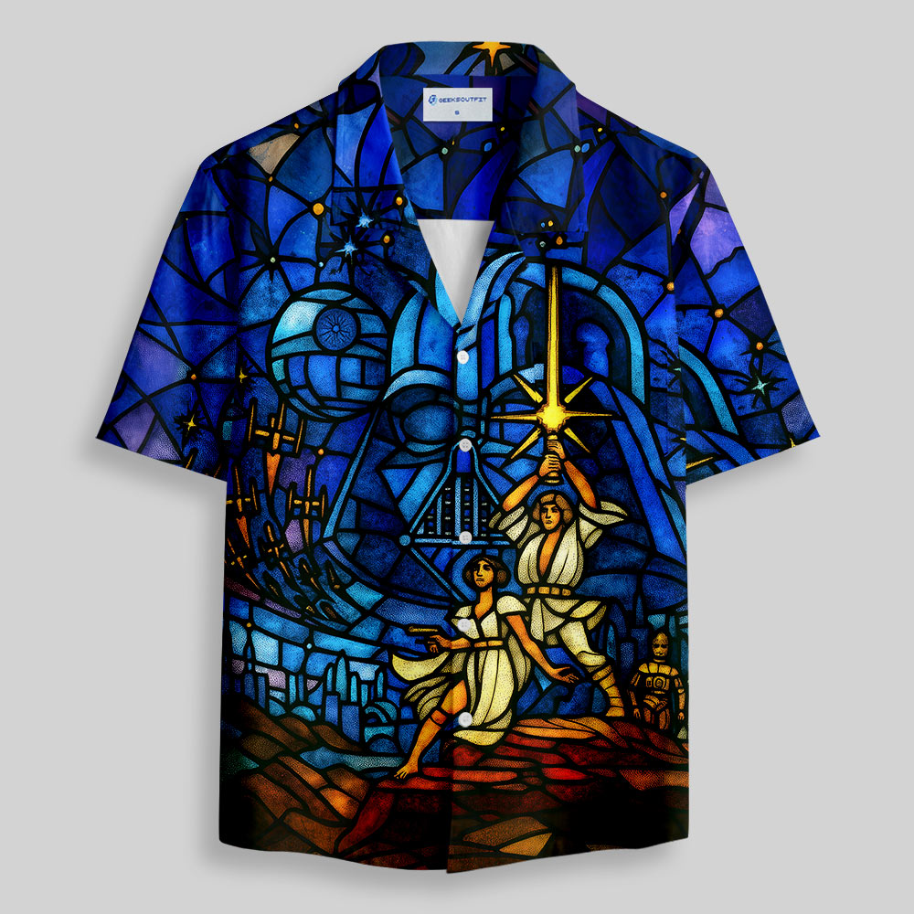 Chemise Hawaïenne à Poche - Grilles de Vitrail de l'Empire Spatial