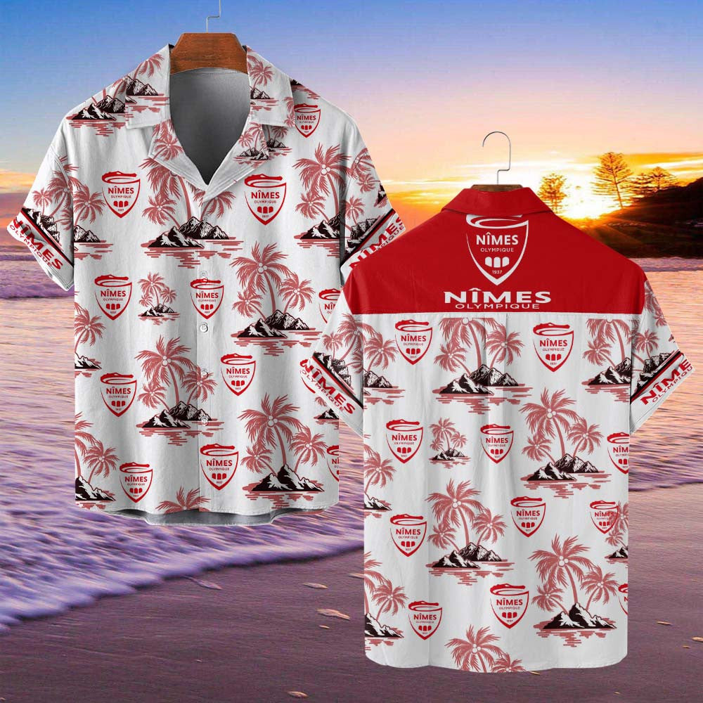 Chemise hawaïenne Nîmes Olympique 07 - Chemise Aloha Ligue 1
