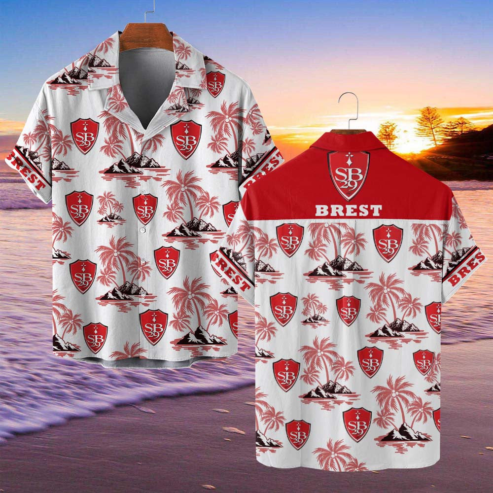 Chemise hawaïenne Stade Brestois 29 07 - Chemise Aloha Ligue 1
