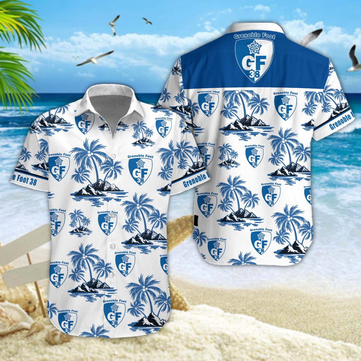 Chemise hawaïenne Grenoble Foot 38 02 - Chemise Aloha Ligue 1
