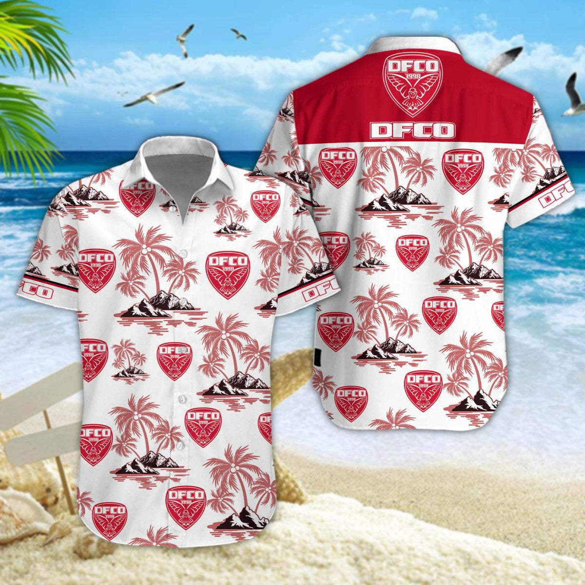 Chemise hawaïenne Dijon FCO 02 - Chemise Aloha Ligue 1
