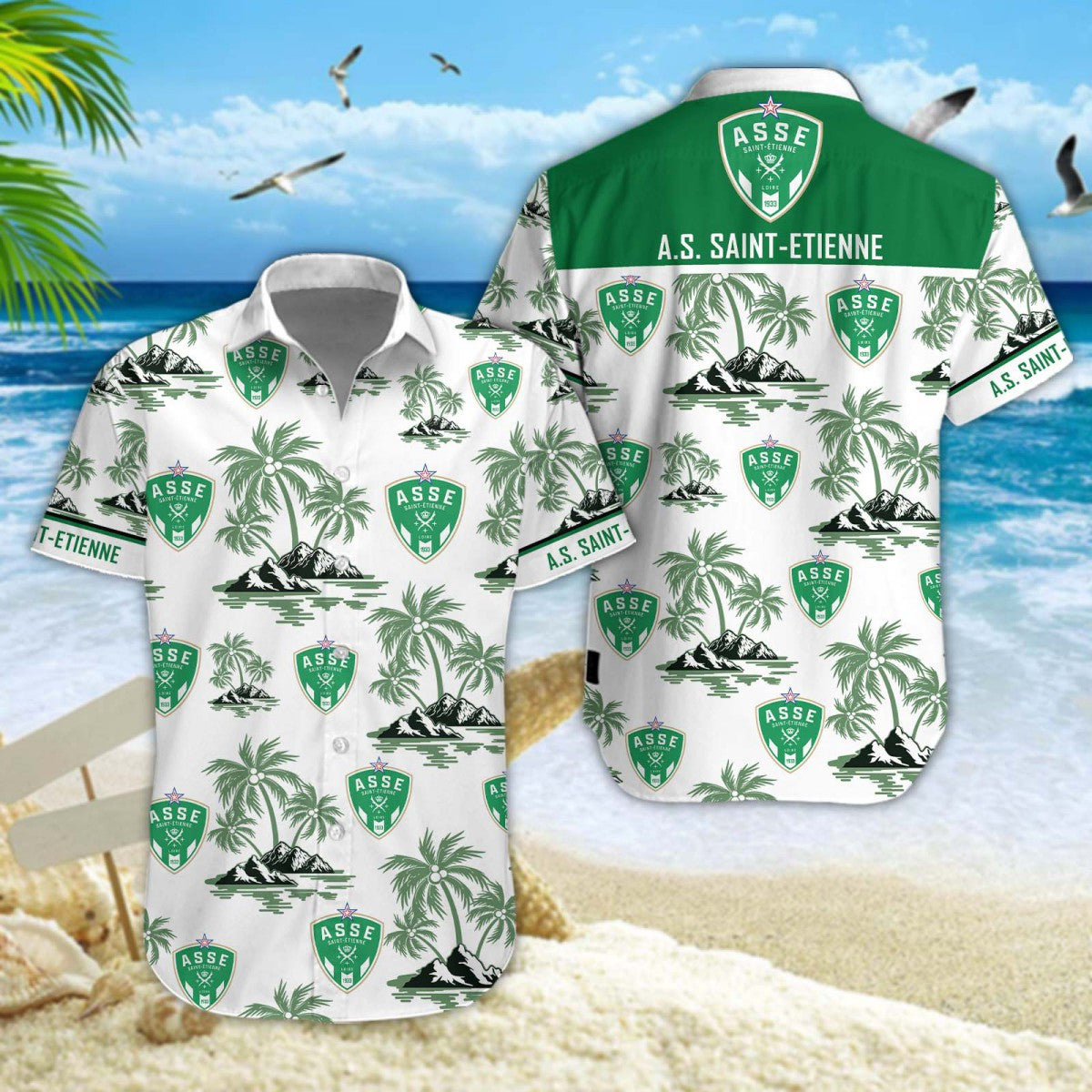 Chemise hawaïenne AS Saint-Étienne 02 - Chemise Aloha Ligue 1