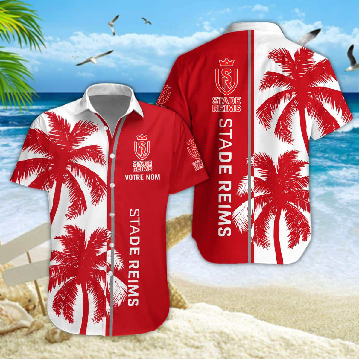 Chemise hawaïenne Stade de Reims 06 - Chemise Aloha Ligue 1