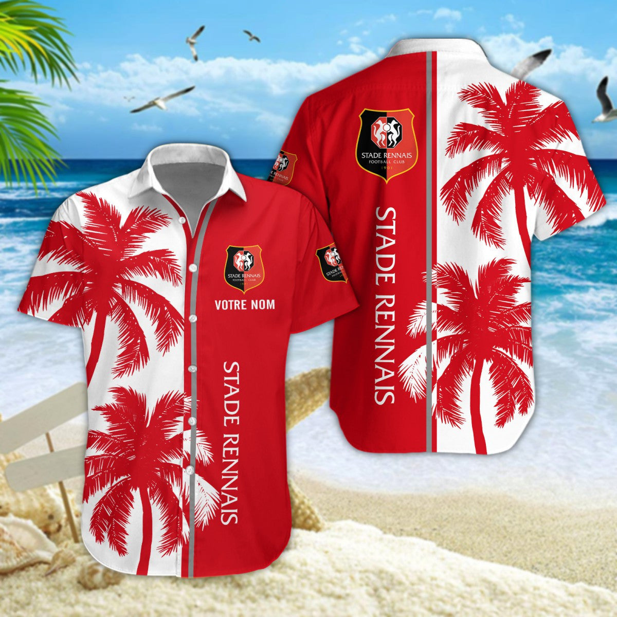 Chemise hawaïenne Stade Rennais FC 02 - Chemise Aloha Ligue 1