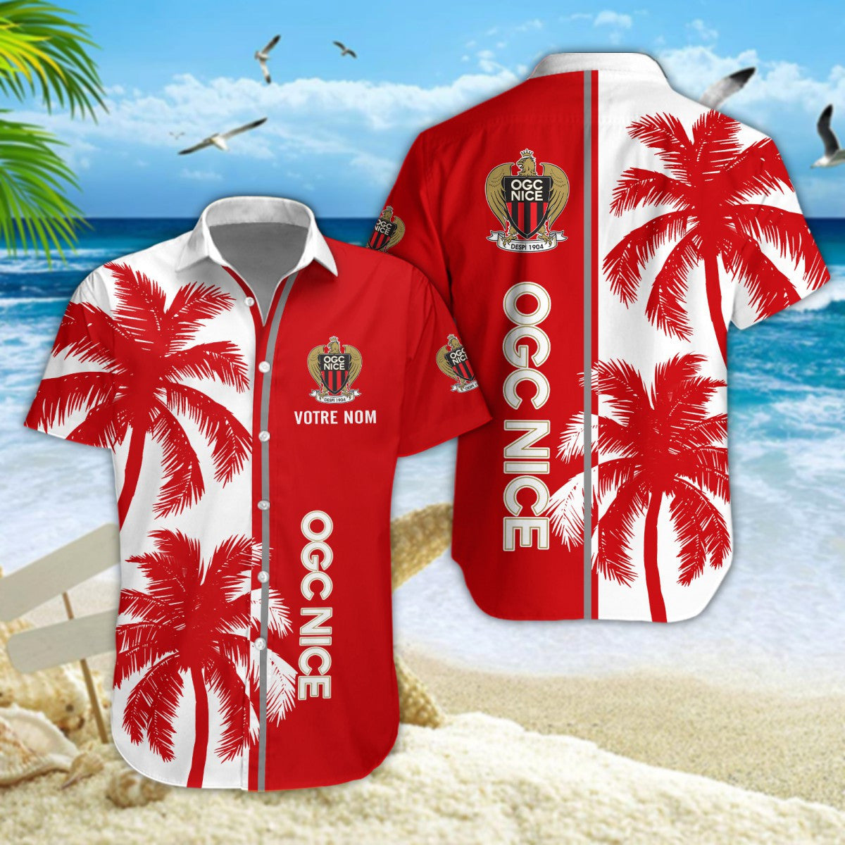 Chemise hawaïenne OGC Nice 06 - Chemise Aloha Ligue 1