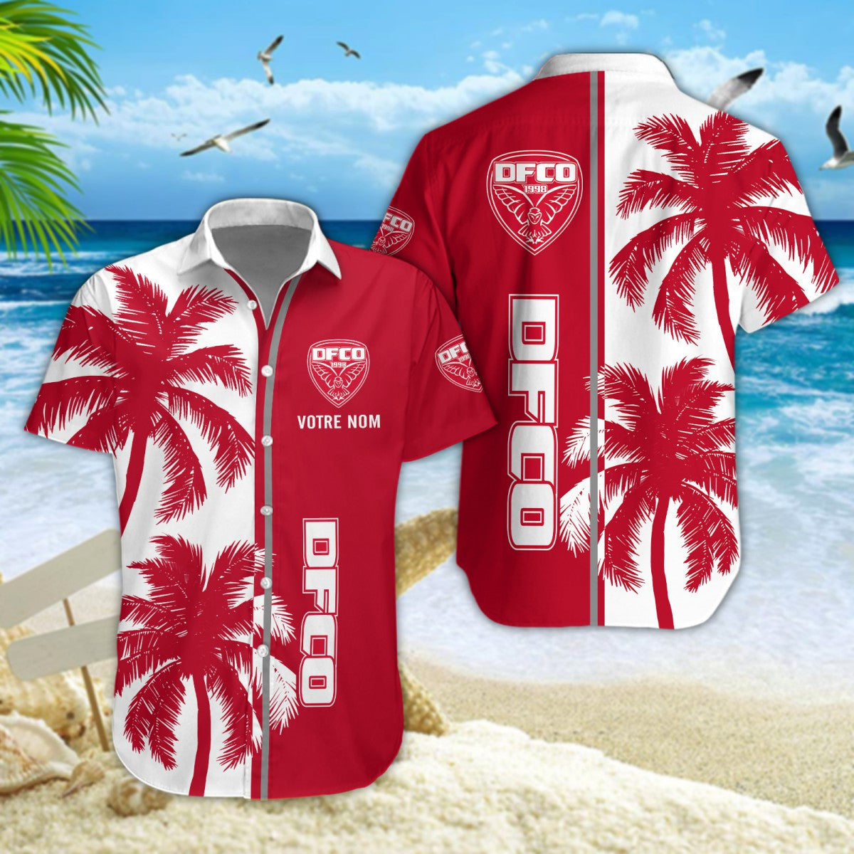 Chemise hawaïenne Dijon FCO 06 - Chemise Aloha Ligue 1