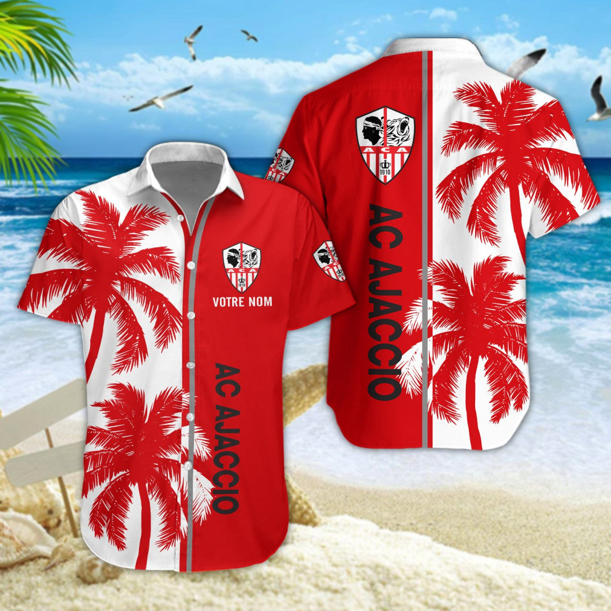 Chemise hawaïenne AC Ajaccio 06 - Chemise Aloha Ligue 1