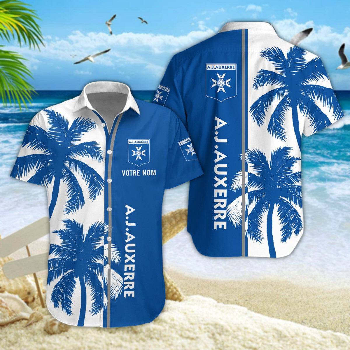 Chemise hawaïenne AJ Auxerre 06 - Chemise Aloha Ligue 1