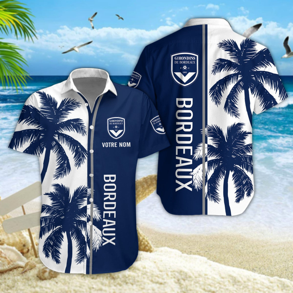 Chemise hawaïenne Girondins de Bordeaux 06 - Chemise Aloha Ligue 1