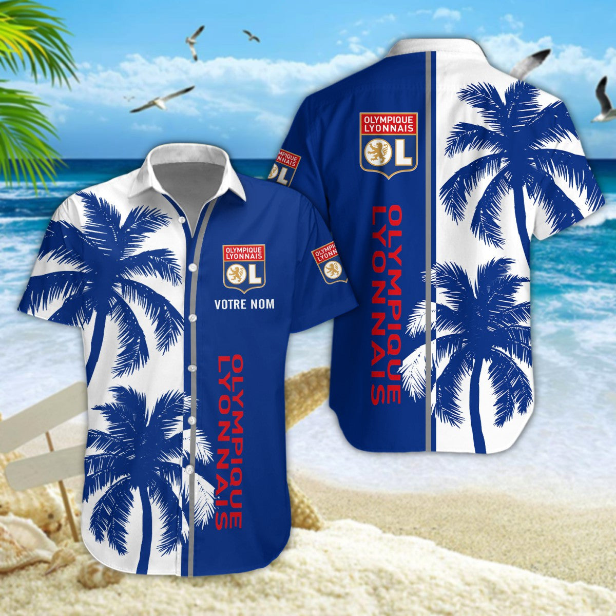 Chemise hawaïenne Olympique Lyonnais 06 - Chemise Aloha Ligue 1