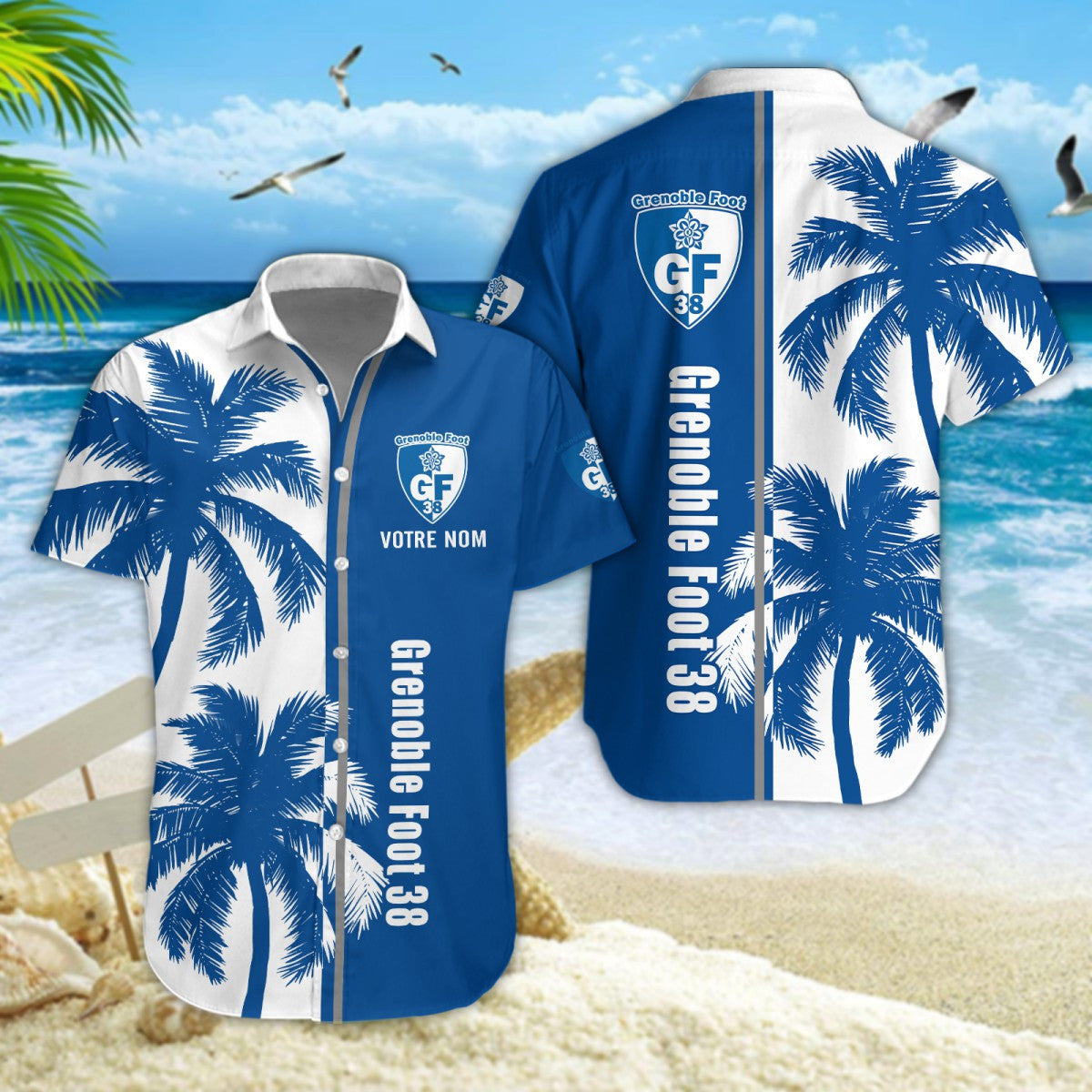 Chemise hawaïenne Grenoble Foot 38 06 - Chemise Aloha Ligue 1