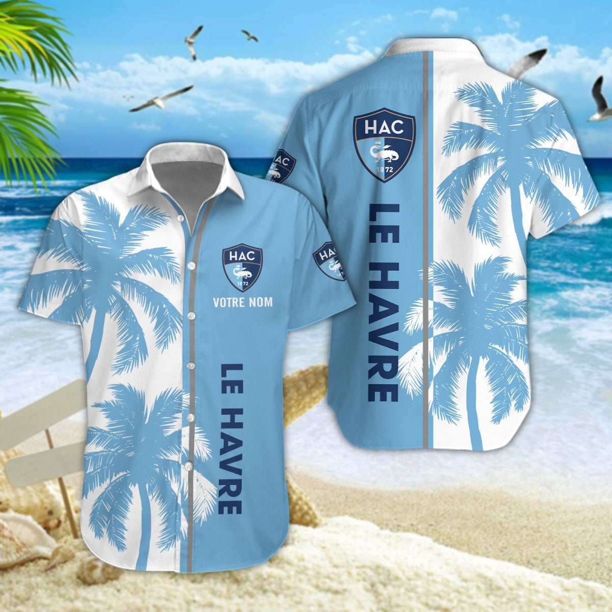 Chemise hawaïenne Le Havre AC 06 - Chemise Aloha Ligue 1