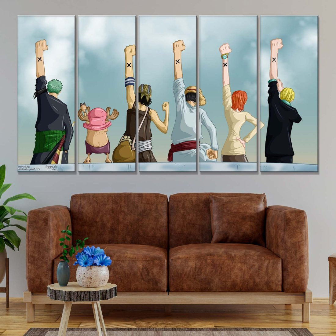 Tableau One Piece Tous les personnages 4 Toile Avec Cadre