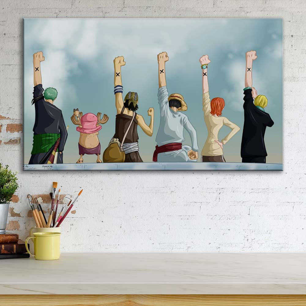 Tableau One Piece Tous les personnages 4 Toile Avec Cadre