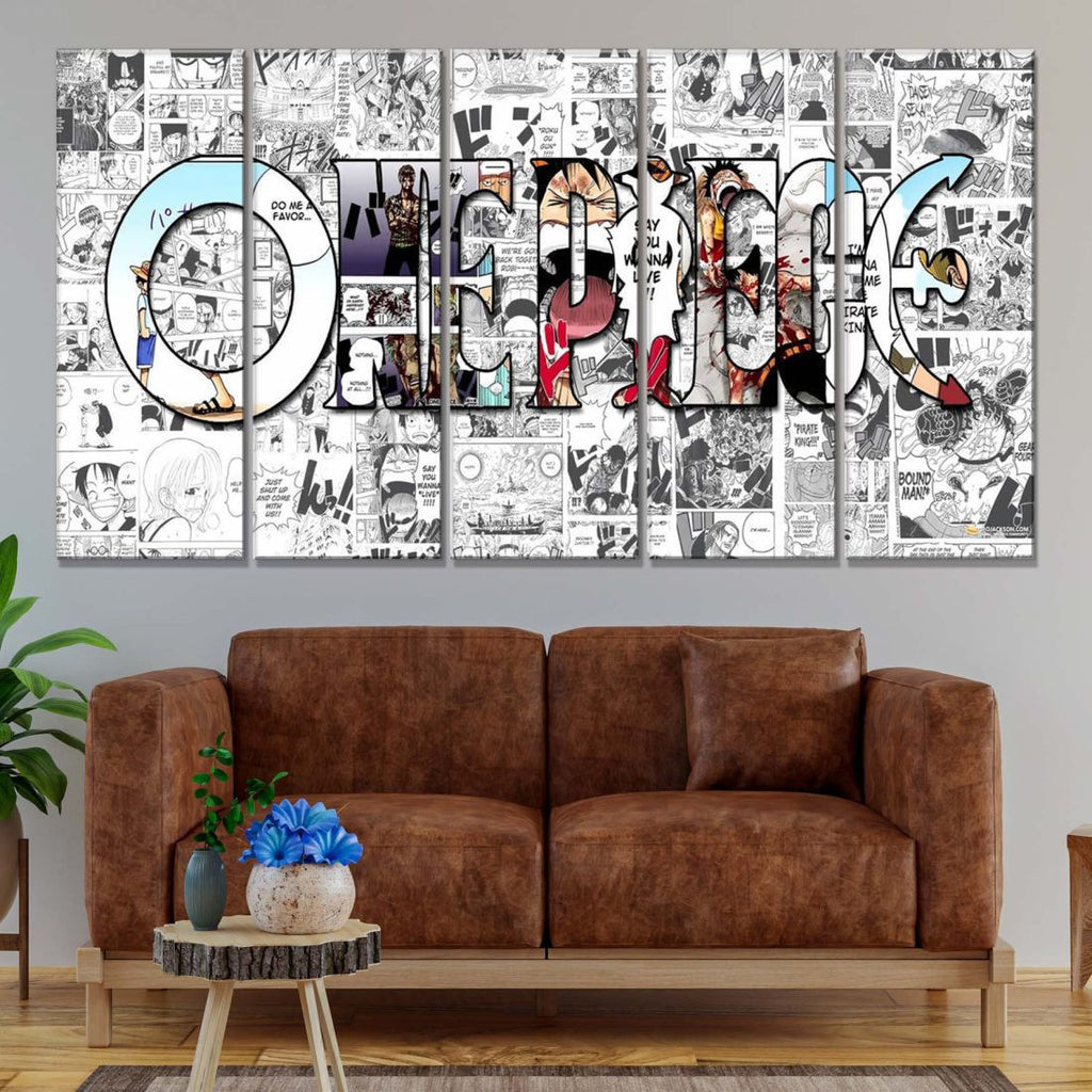 Tableau One Piece Tous les personnages 2 Toile Avec Cadre