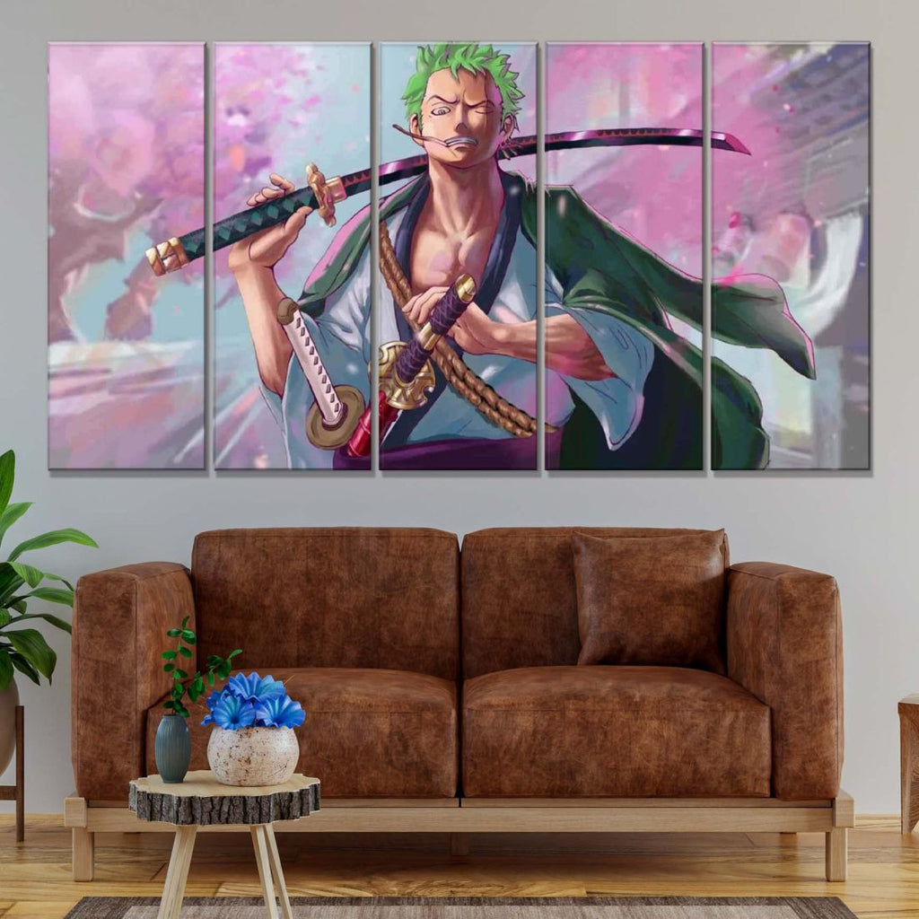 Tableau Zoro One Piece Toile Avec Cadre