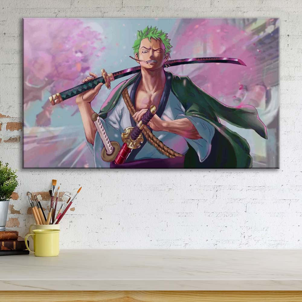 Tableau Zoro One Piece Toile Avec Cadre