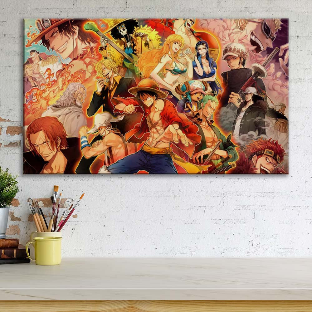 Tableau One Piece Tous Les Personnages 26 Toile Avec Cadre
