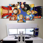 Tableau One Piece Tous les personnages Toile Avec Cadre