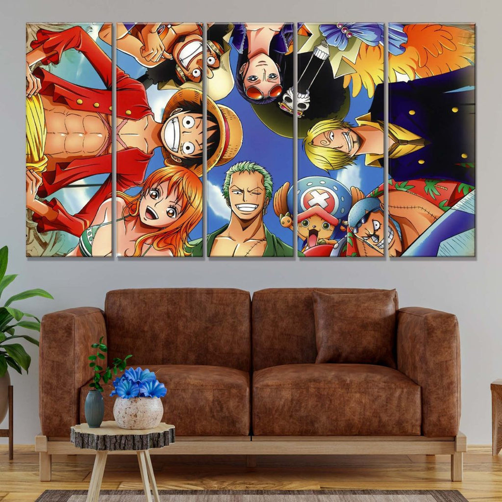 Tableau One Piece Tous les personnages Toile Avec Cadre