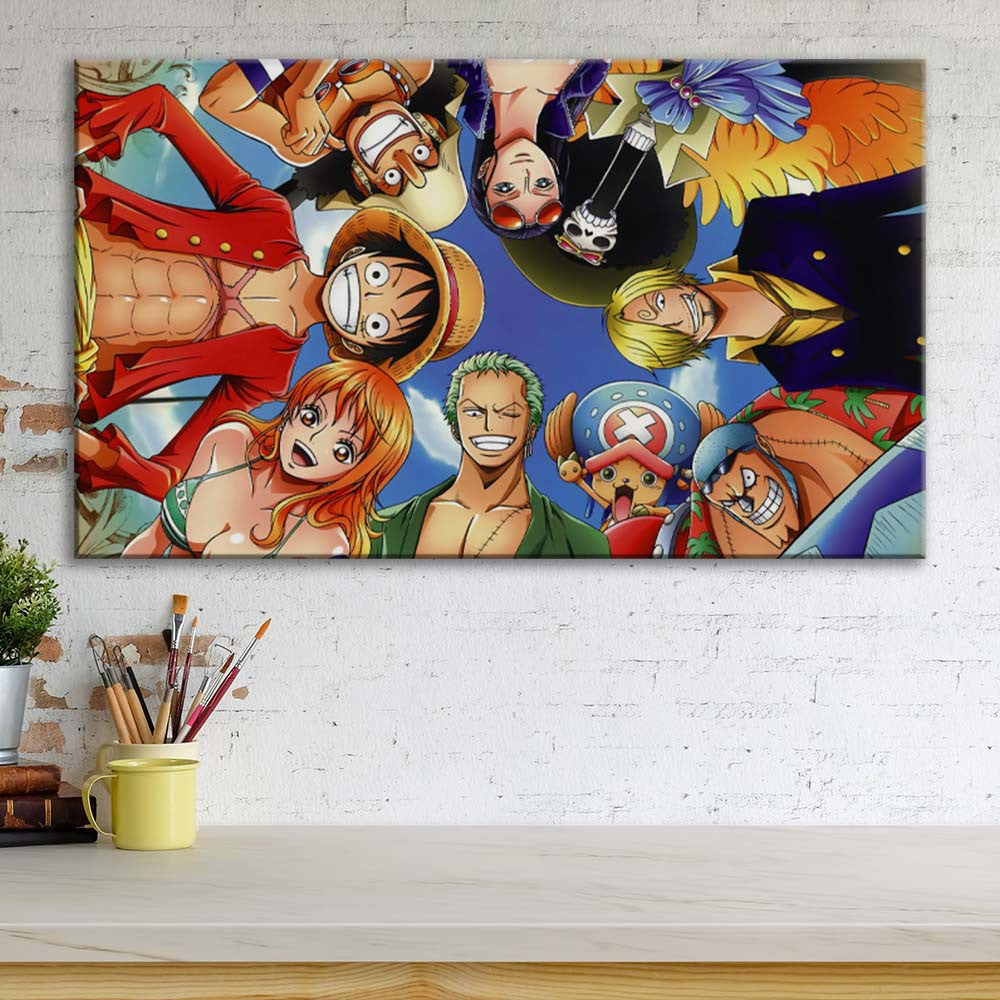 Tableau One Piece Tous les personnages Toile Avec Cadre