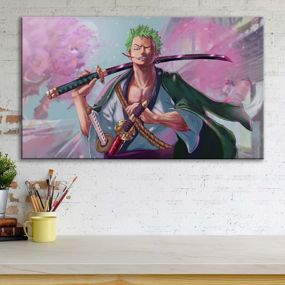 Tableau One Piece Zoro 34 Toile Avec Cadre
