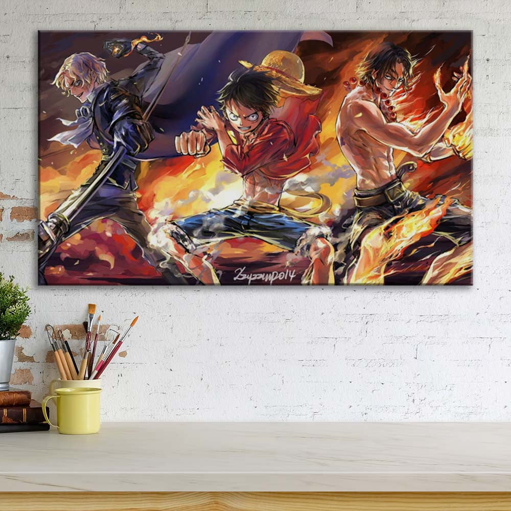 Tableau One Piece Tous les personnages 15 Toile Avec Cadre