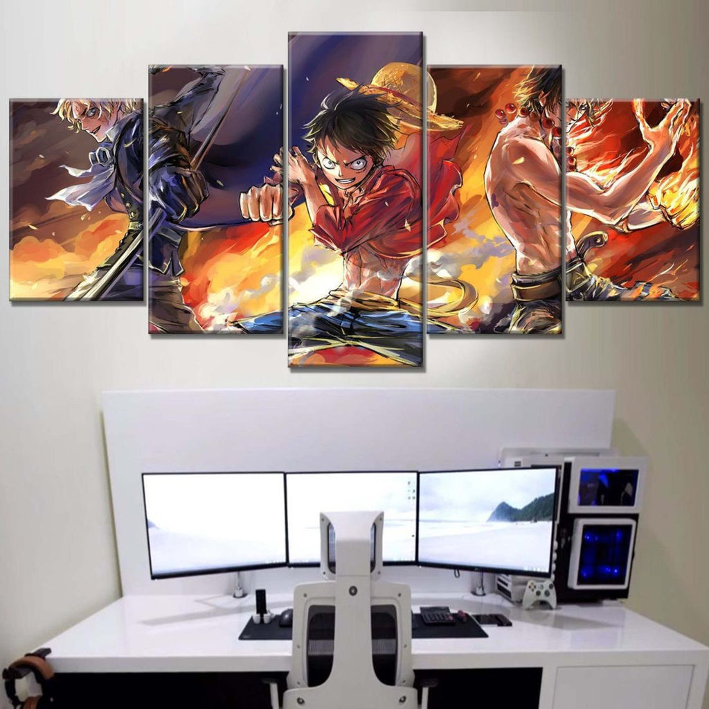 Tableau One Piece Tous les personnages 15 Toile Avec Cadre
