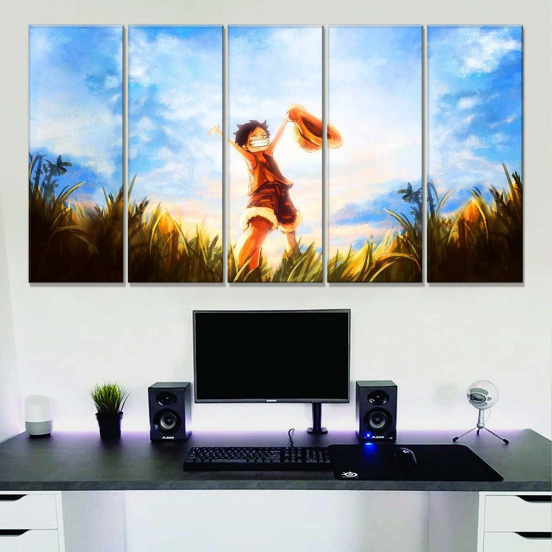 Tableau One Piece Monkey D Luffy 10 Toile Avec Cadre