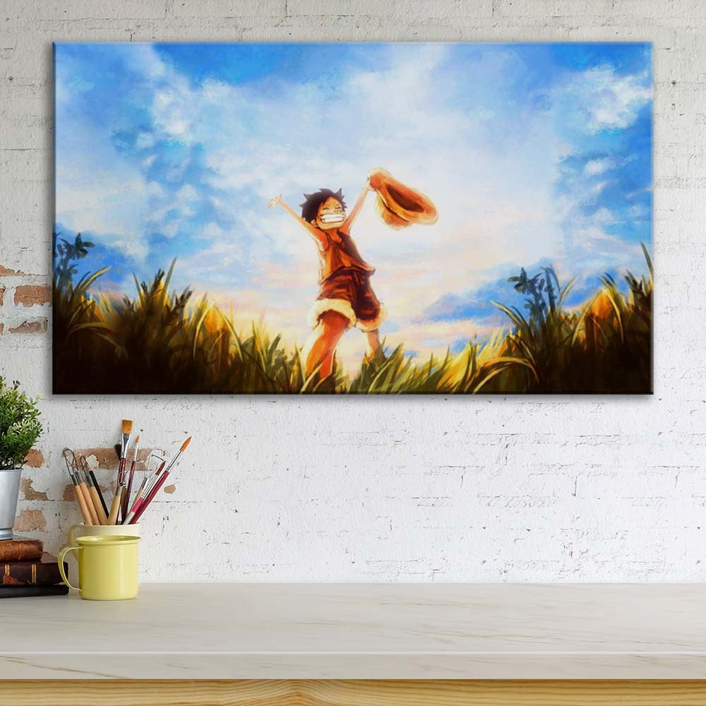 Tableau One Piece Monkey D Luffy 10 Toile Avec Cadre
