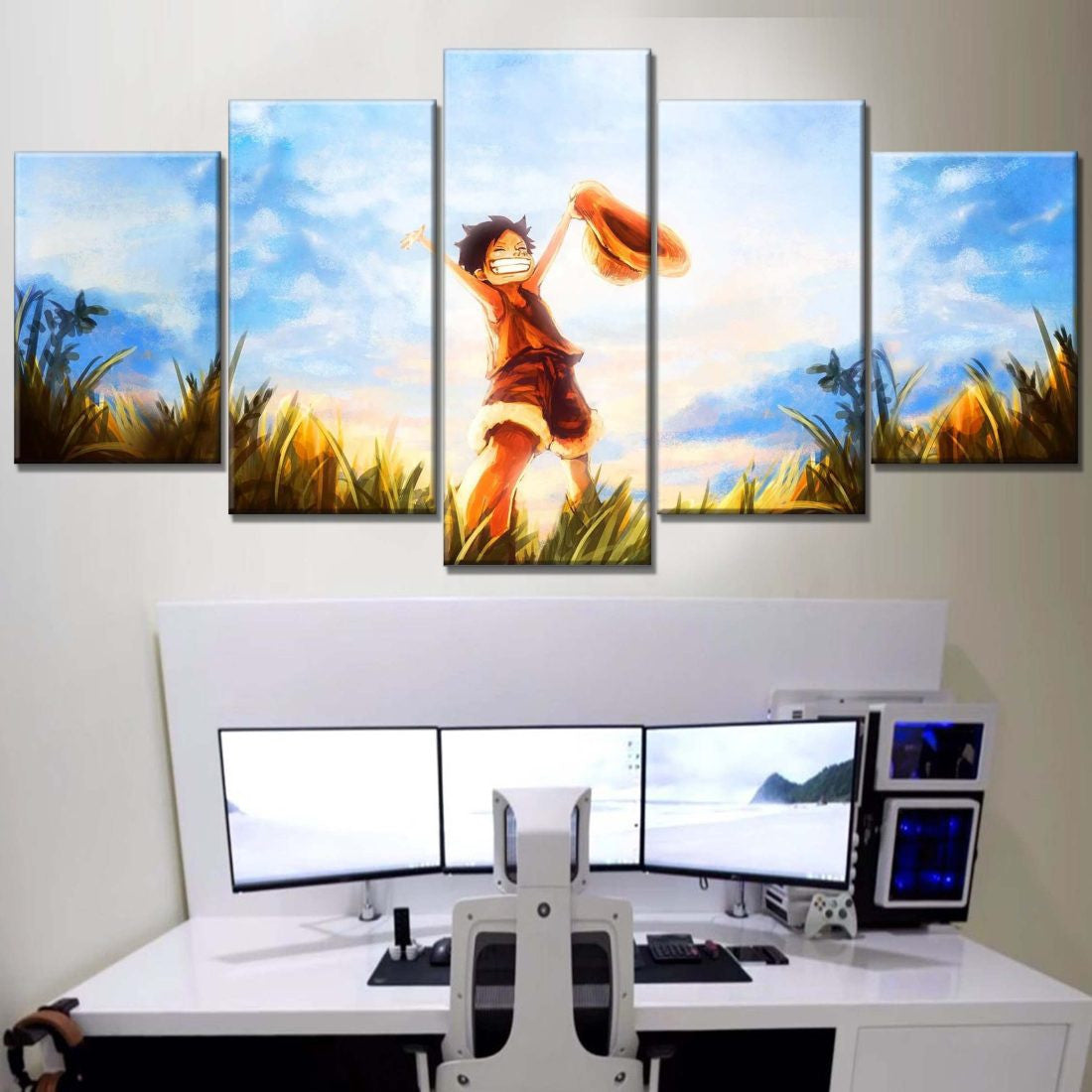 Tableau One Piece Monkey D Luffy 10 Toile Avec Cadre