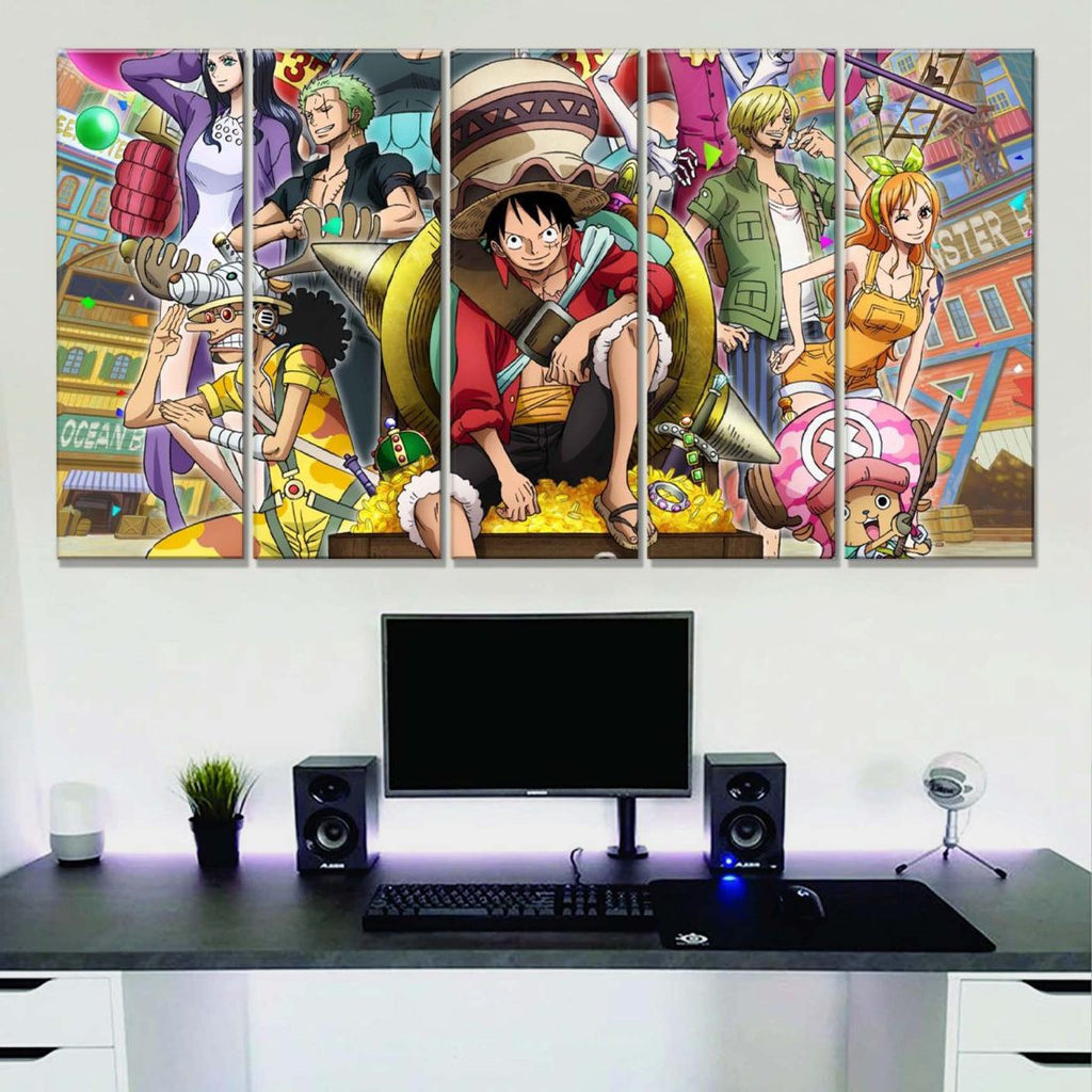 Tableau One Piece Tous les personnages 22 Toile Avec Cadre