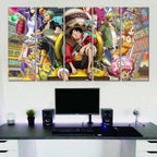 Tableau One Piece Tous les personnages 22 Toile Avec Cadre