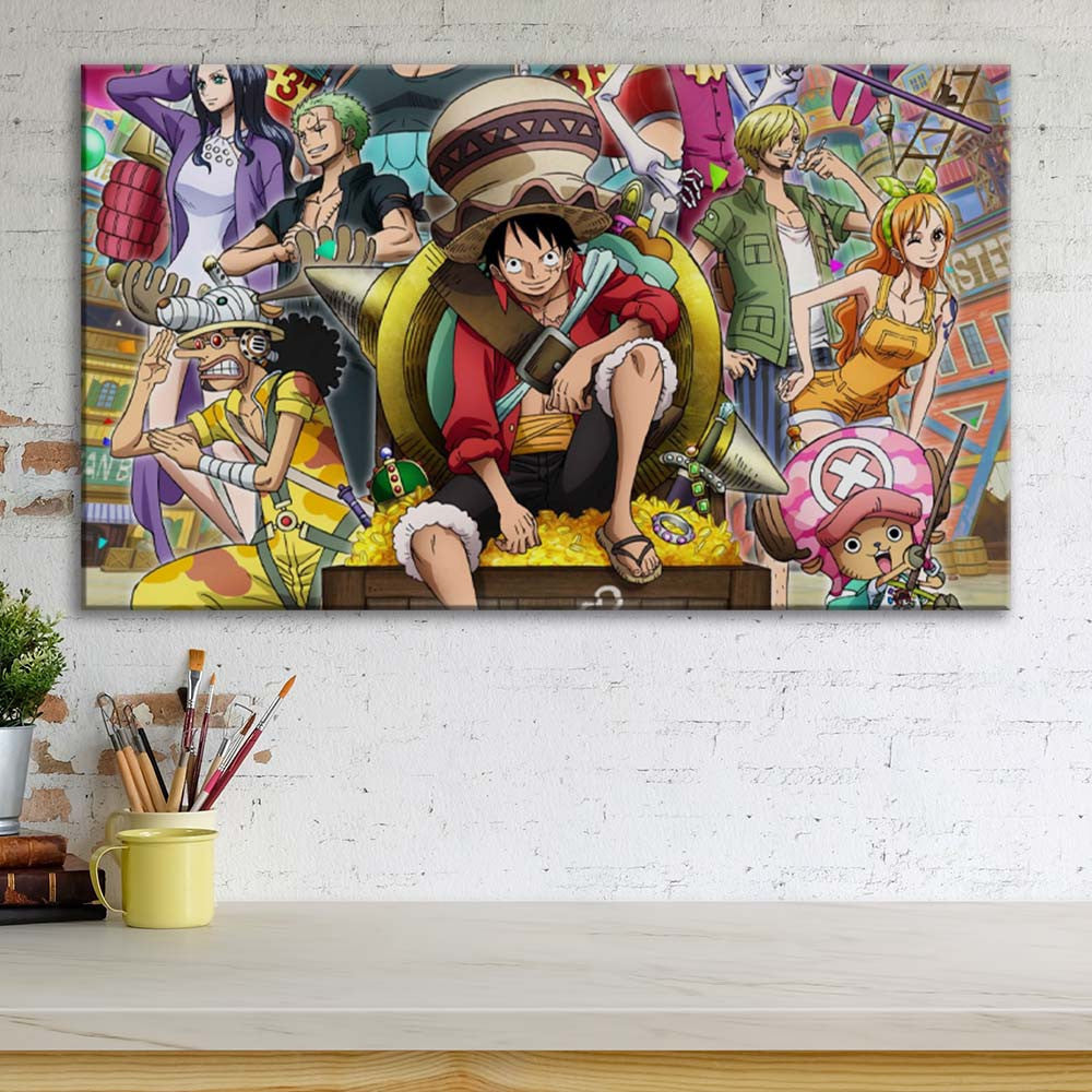 Tableau One Piece Tous les personnages 22 Toile Avec Cadre