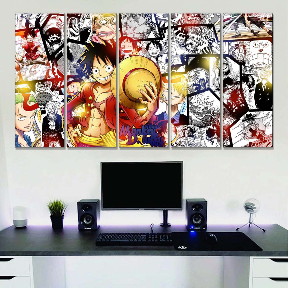 Tableau One Piece Tous les personnages 27 Toile Avec Cadre