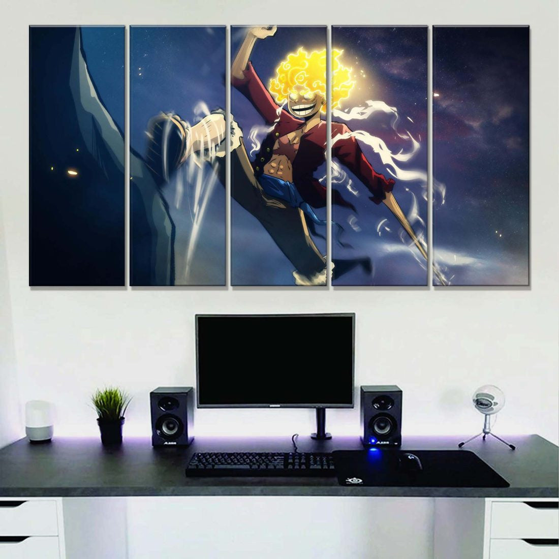 Tableau One Piece Monkey D Luffy 45 Toile Avec Cadre