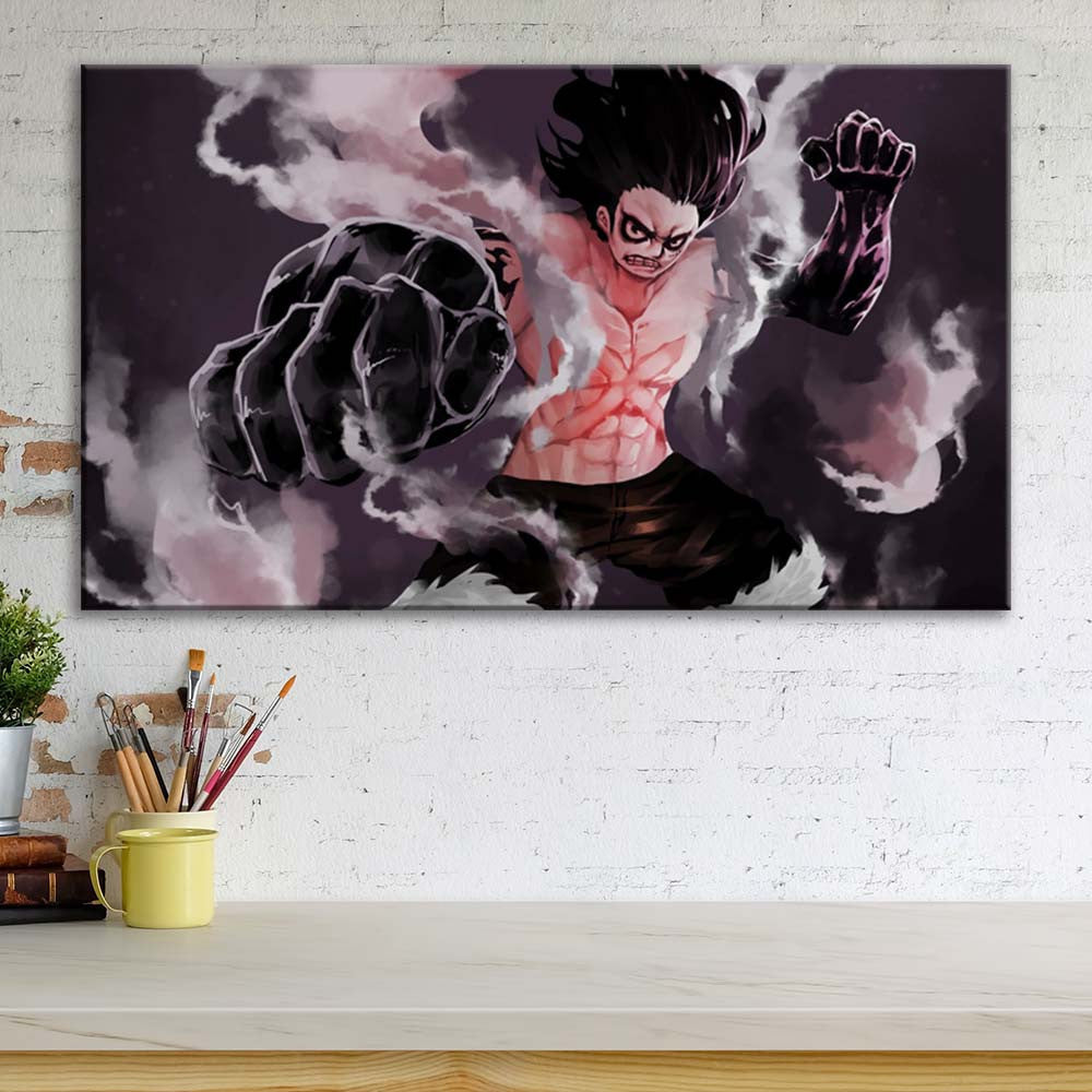 Tableau One Piece Monkey D Luffy Gear 4 Toile Avec Cadre