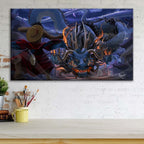 Tableau One Piece Luffy et Kaido 28 Toile Avec Cadre