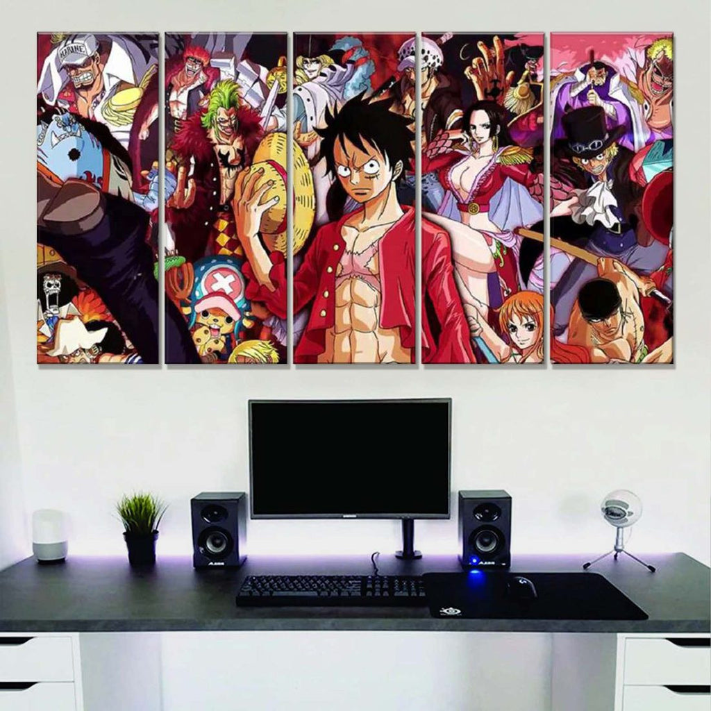 Tableau One Piece Tous Les Personnages 56 Toile Avec Cadre