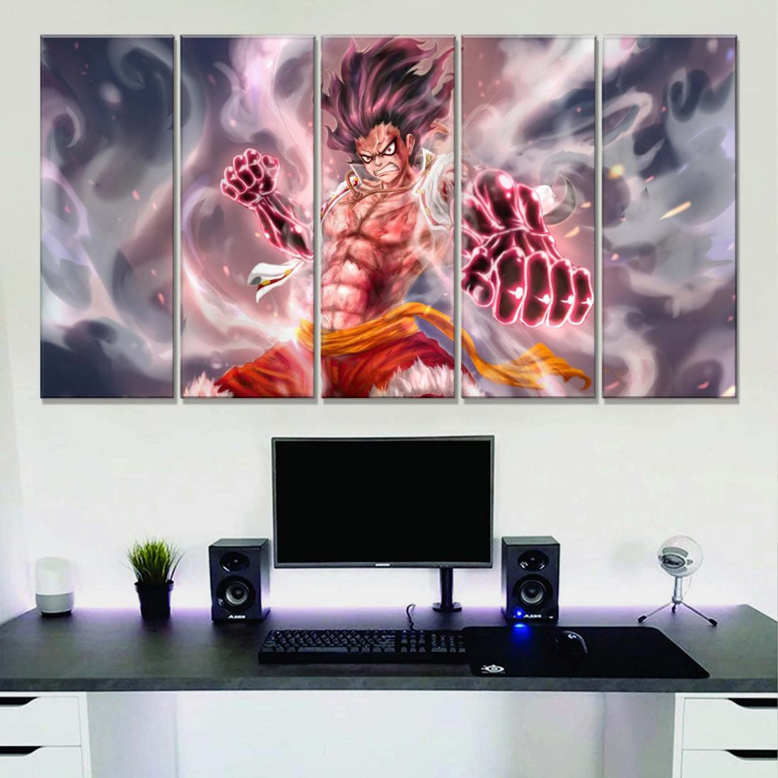 Tableau One Piece Monkey D Luffy Gear 3 Toile Avec Cadre
