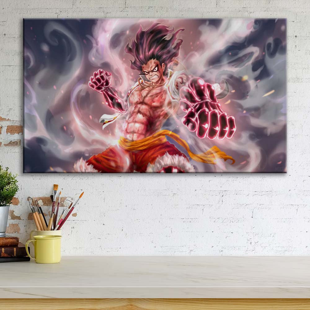 Tableau One Piece Monkey D Luffy Gear 3 Toile Avec Cadre