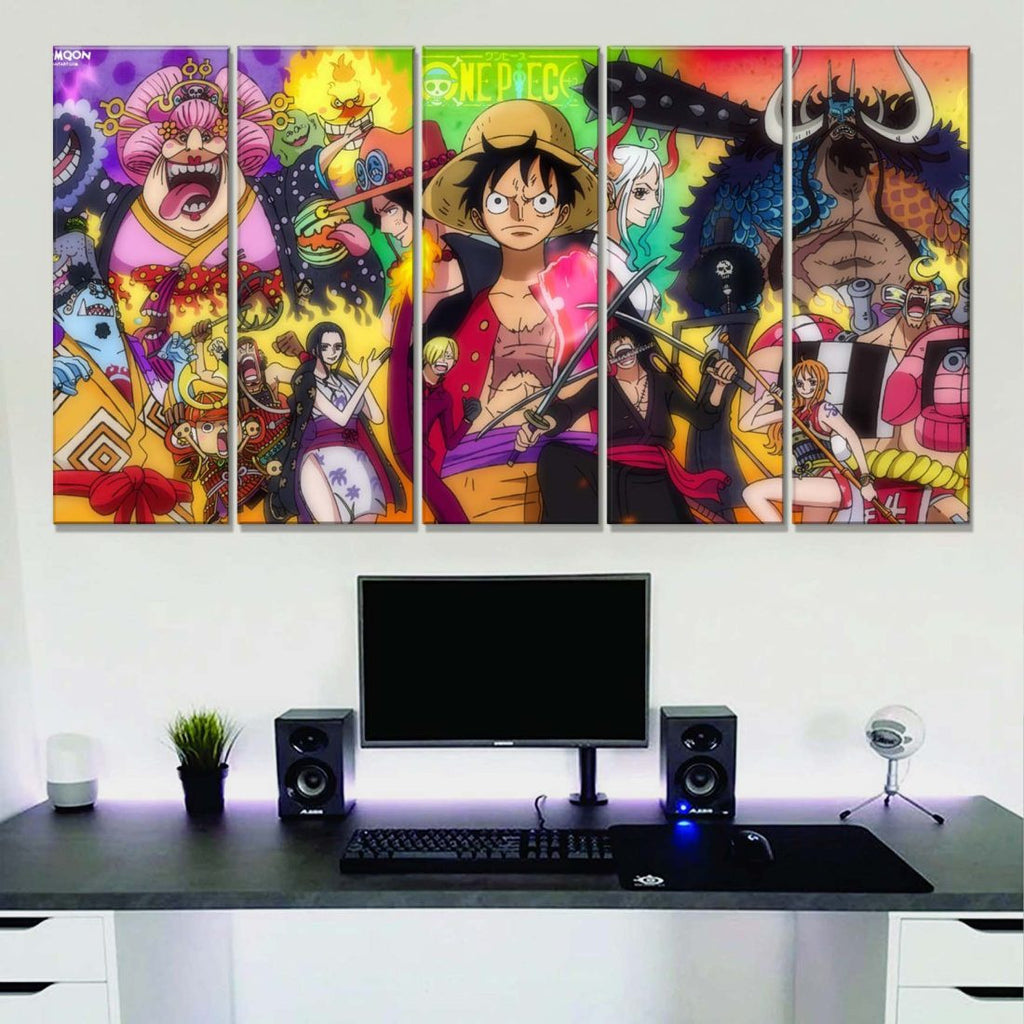 Tableau One Piece Tous Les Personnages 35 Toile Avec Cadre
