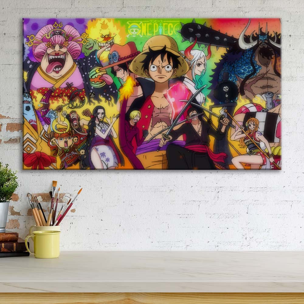 Tableau One Piece Tous Les Personnages 35 Toile Avec Cadre