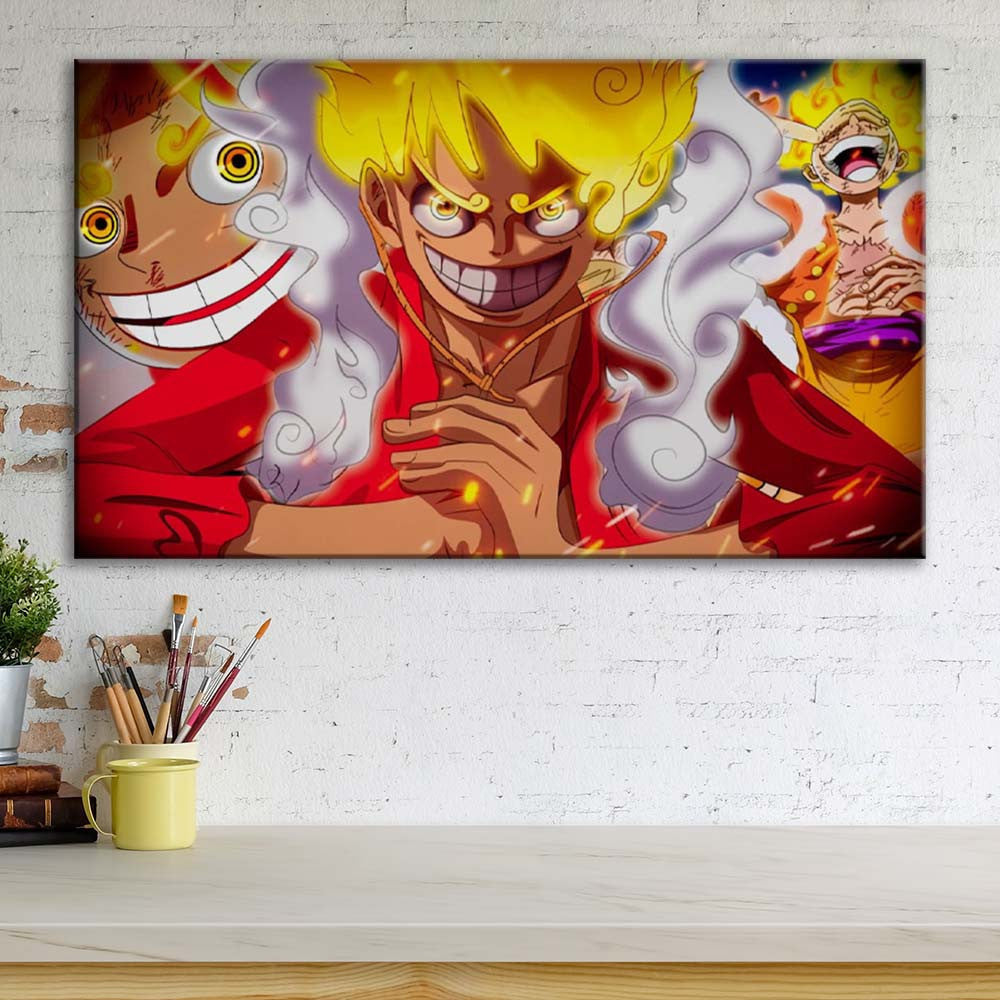 Tableau One Piece MOnkey D Luffy Gear 5 18 Toile Avec Cadre