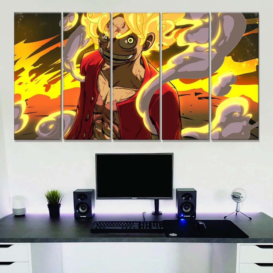Tableau One Piece Monkey D Luffy 46 Toile Avec Cadre
