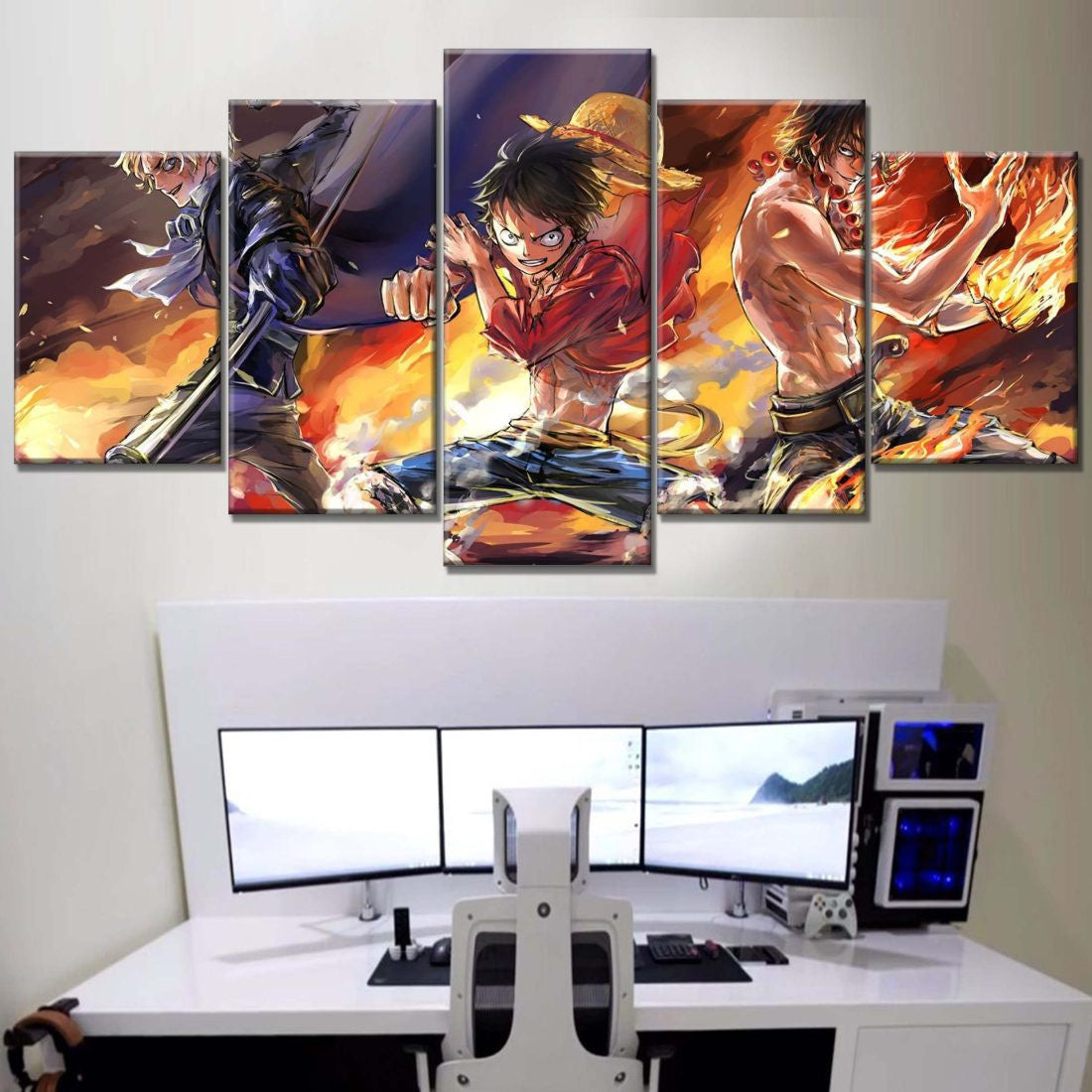 Tableau One Piece Tous Les Personnages 40 Toile Avec Cadre